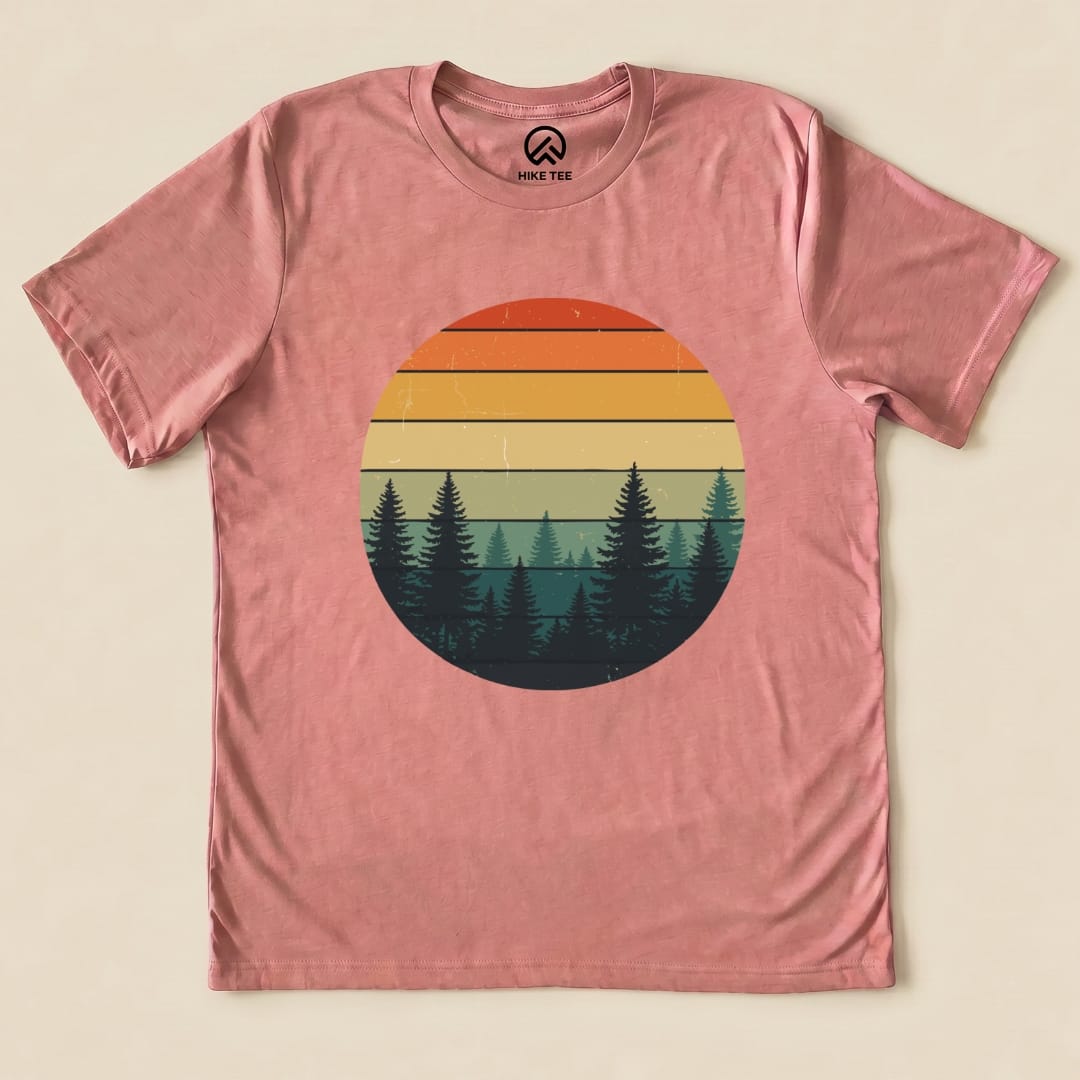Retro Forest Shirt Hike Tee T-Shirt Heather Mauve / S