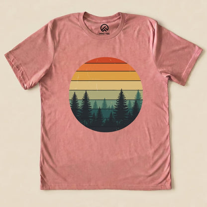 Retro Forest Shirt Hike Tee T-Shirt Heather Mauve / S