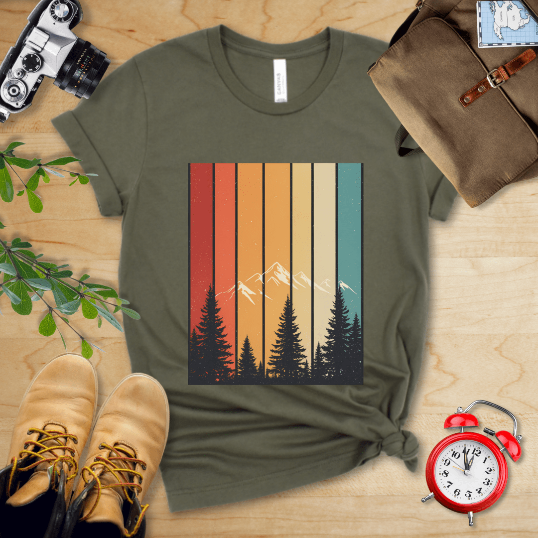Hike Tee T-Shirt Military Green / S Retro Forest Shirt