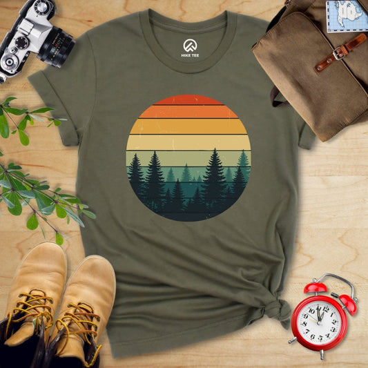 Hike Tee T-Shirt Military Green / S Retro Forest Shirt