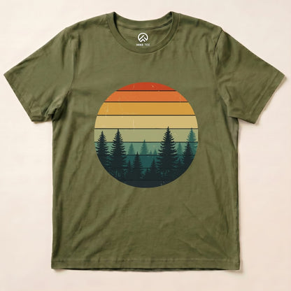 Retro Forest Shirt Hike Tee T-Shirt Military Green / S
