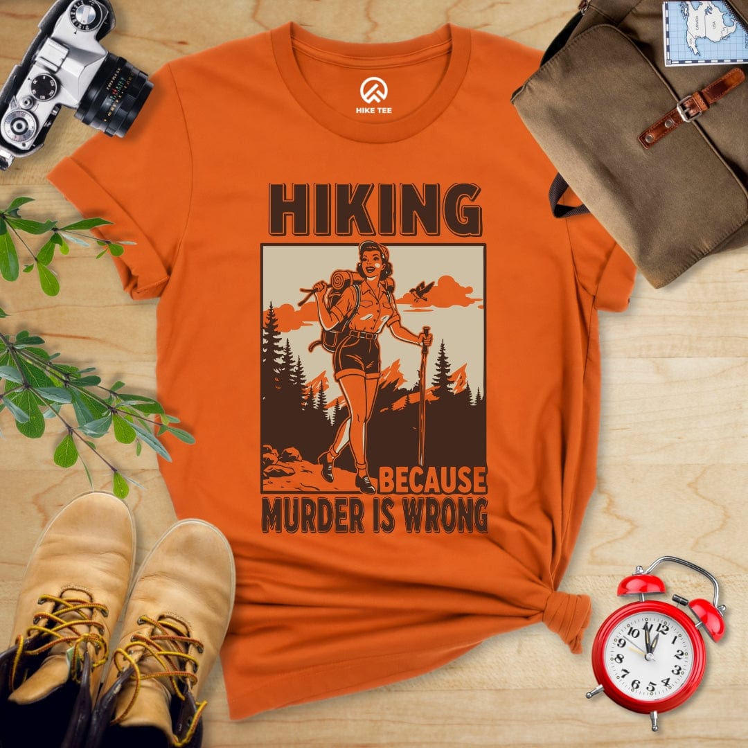 Hike Tee T-Shirt Autumn / S Retro Hiking Because Shirt