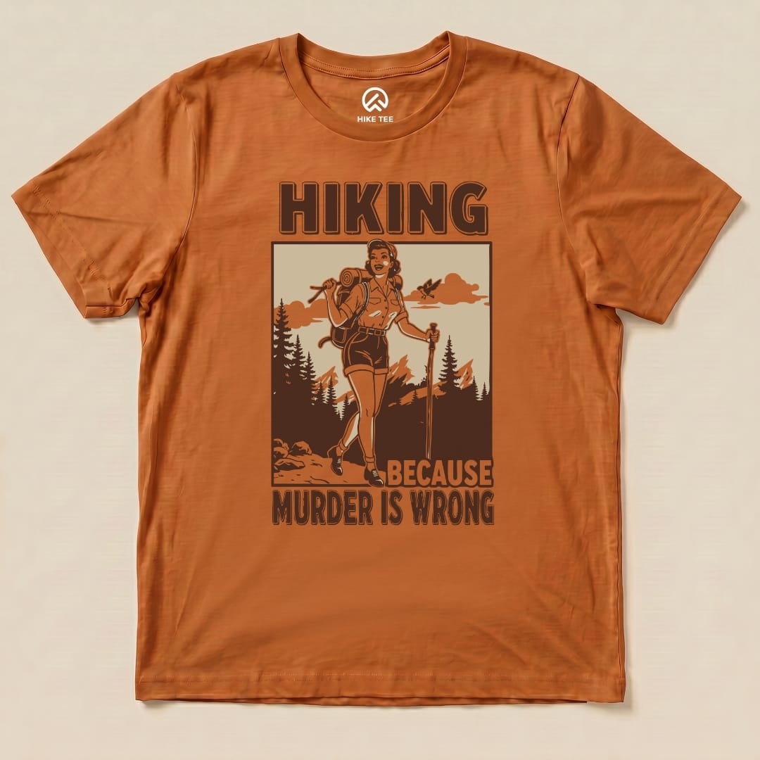 Hike Tee T-Shirt Autumn / S Retro Hiking Because Shirt