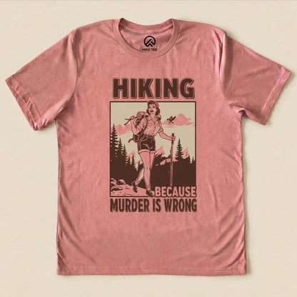 Hike Tee T-Shirt Heather Mauve / S Retro Hiking Because Shirt