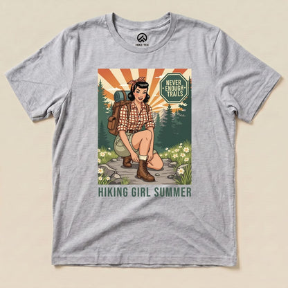 Hike Tee T-Shirt Athletic Heather / S Retro Hiking Girl Shirt