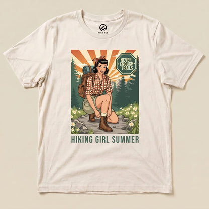 Hike Tee T-Shirt Natural / S Retro Hiking Girl Shirt