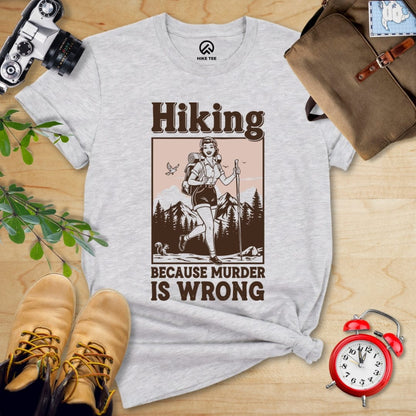 Hike Tee T-Shirt Athletic Heather / S Retro Hiking Morder is Wrong Shirt