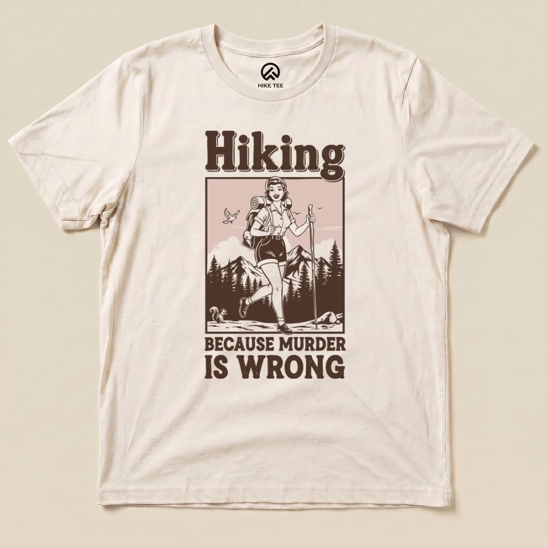 Hike Tee T-Shirt Natural / S Retro Hiking Morder is Wrong Shirt