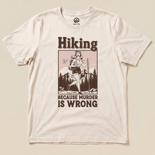 Hike Tee T-Shirt Natural / S Retro Hiking Morder is Wrong Shirt