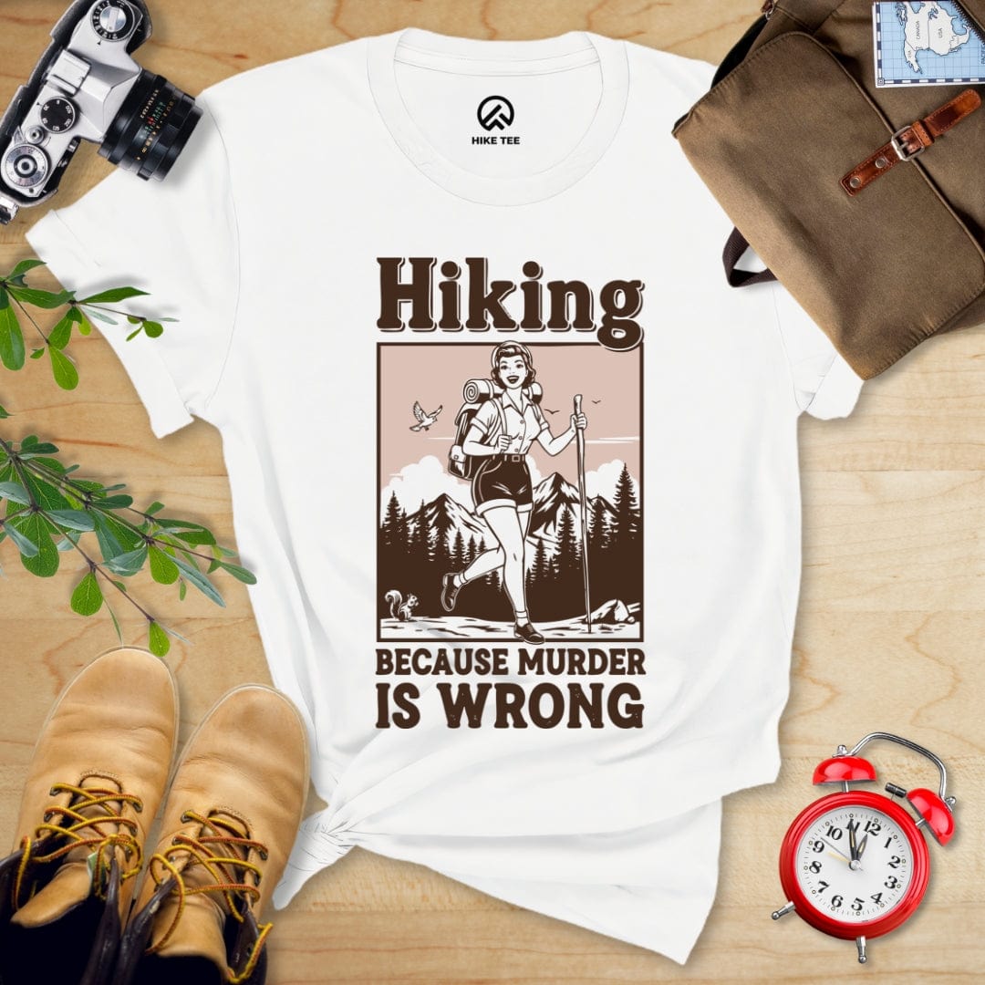 Hike Tee T-Shirt White / S Retro Hiking Morder is Wrong Shirt