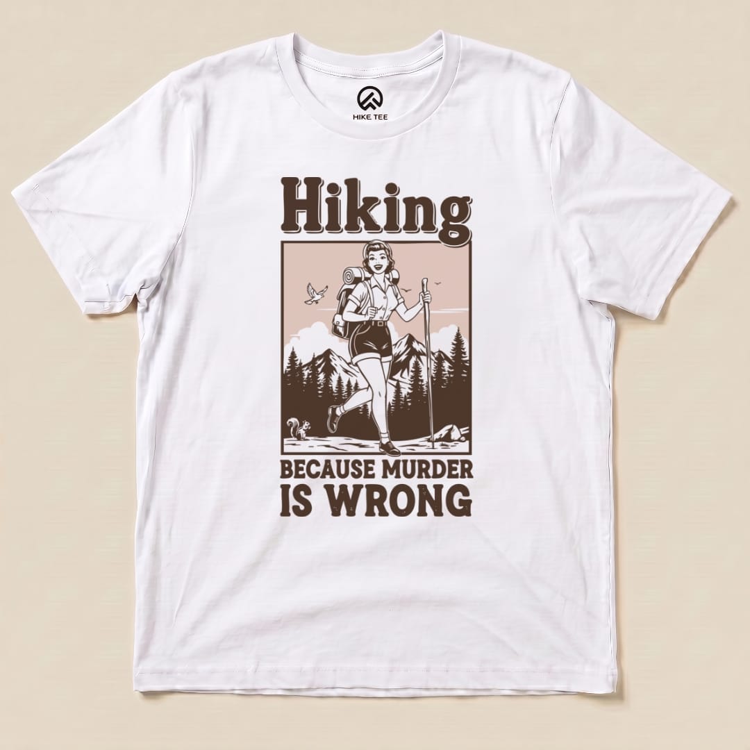 Hike Tee T-Shirt White / S Retro Hiking Morder is Wrong Shirt