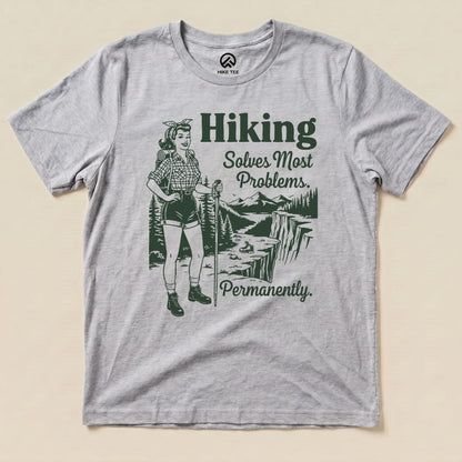Hike Tee T-Shirt Athletic Heather / S Retro Hiking Problems Solved Shirt