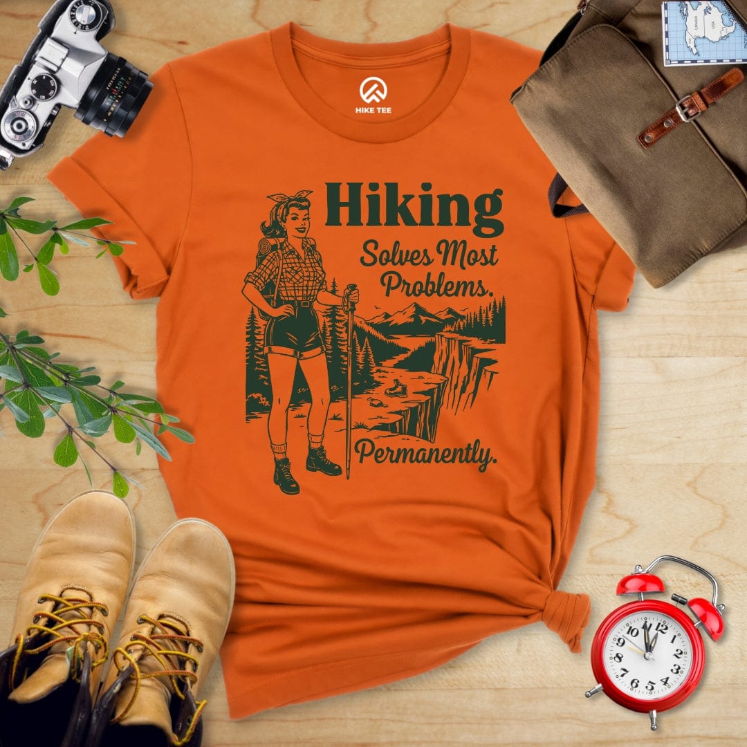 Hike Tee T-Shirt Autumn / S Retro Hiking Problems Solved Shirt