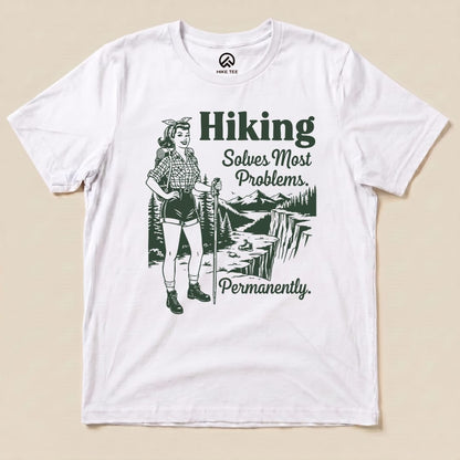 Hike Tee T-Shirt White / S Retro Hiking Problems Solved Shirt