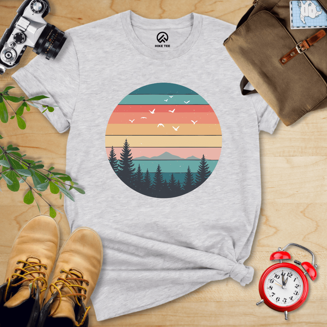 Hike Tee T-Shirt Athletic Heather / S Retro Landscape Shirt