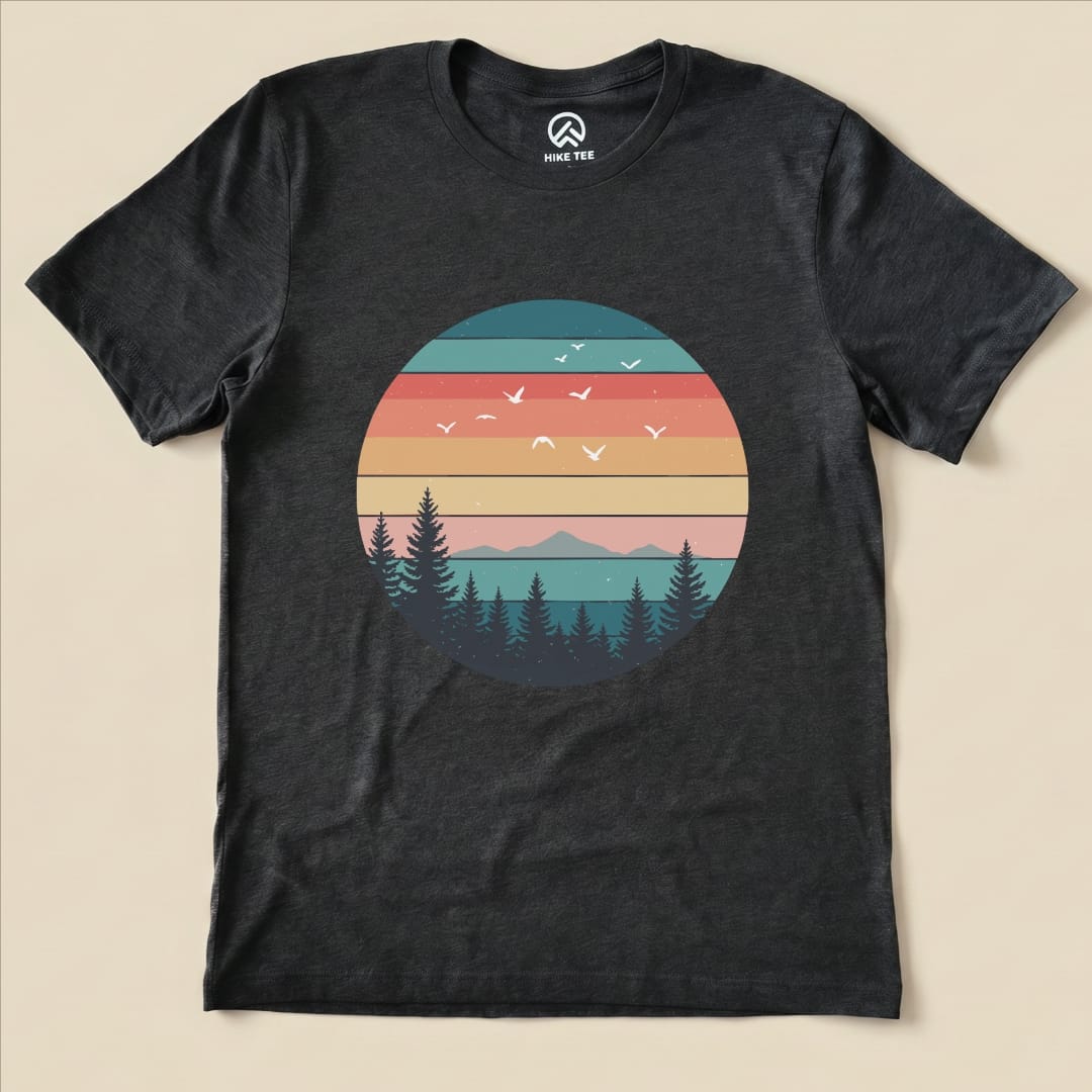 Retro Landscape Shirt Hike Tee T-Shirt Dark Grey Heather / S