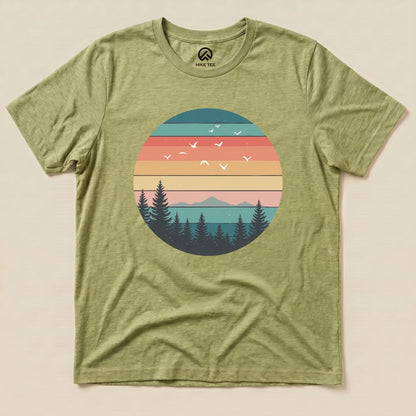 Retro Landscape Shirt Hike Tee T-Shirt Heather Green / S