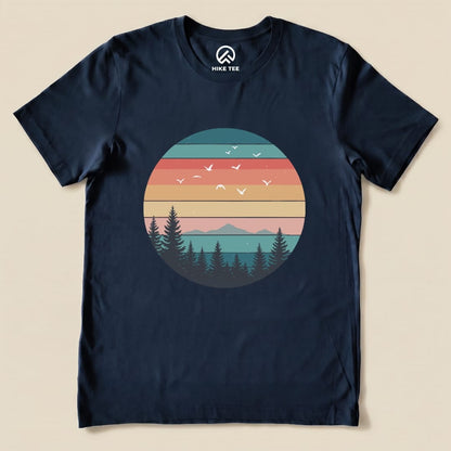 Retro Landscape Shirt Hike Tee T-Shirt Navy / S