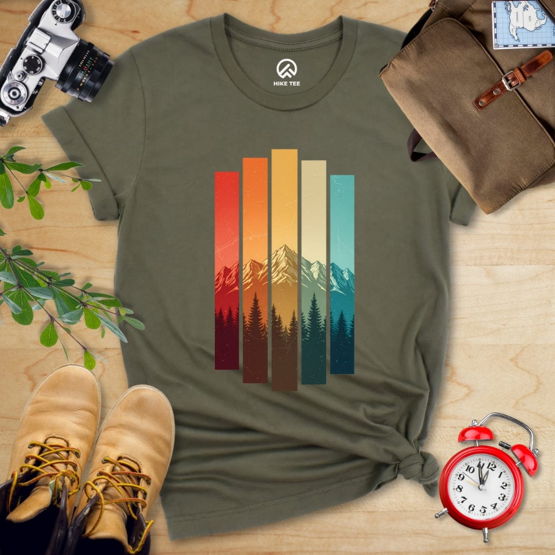 Hike Tee T-Shirt Military Green / S Retro Mountain Shirt