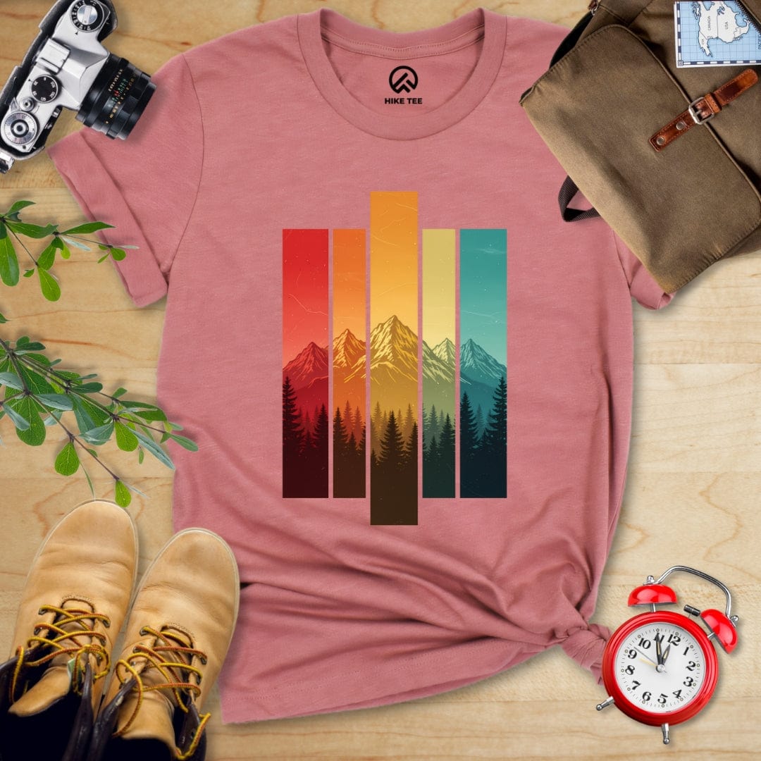 Hike Tee T-Shirt Heather Mauve / S Retro Mountains Shirt