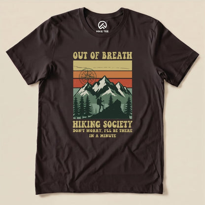 Retro Out Of Breath Shirt Hike Tee T-Shirt Brown / S