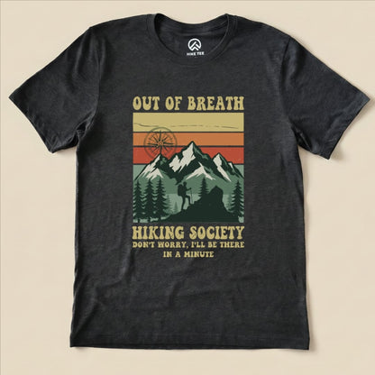 Hike Tee T-Shirt Dark Grey Heather / S Retro Out Of Breath Shirt