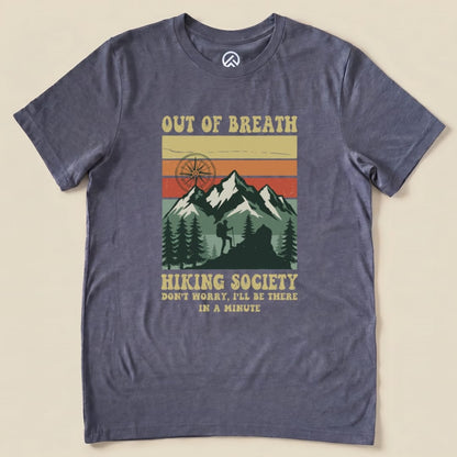 Hike Tee T-Shirt Heather Navy / S Retro Out Of Breath Shirt