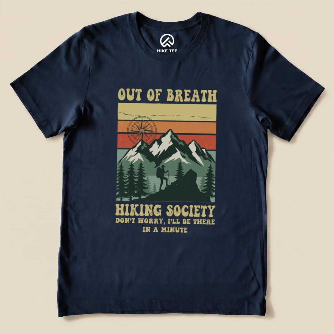 Hike Tee T-Shirt Navy / S Retro Out Of Breath Shirt