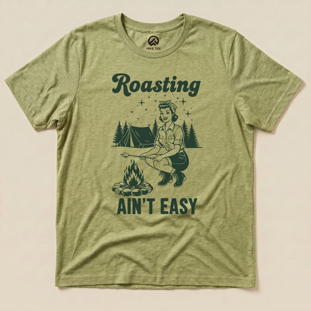 Hike Tee T-Shirt Heather Green / S Retro Raosting Shirt