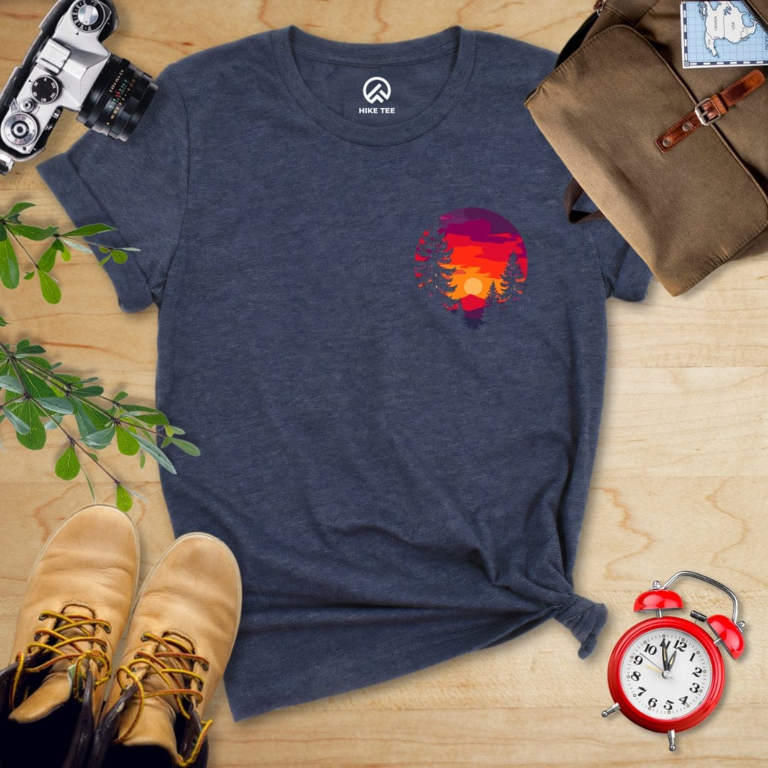 Hike Tee T-Shirt Heather Navy / S Retro Sunset Shirt