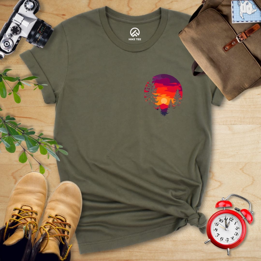 Hike Tee T-Shirt Military Green / S Retro Sunset Shirt