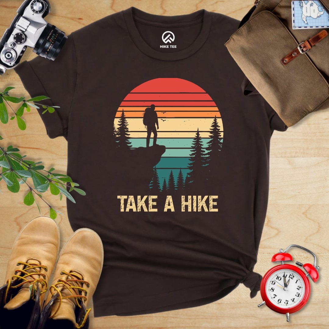 Hike Tee T-Shirt Brown / S Retro Take a Hike Shirt
