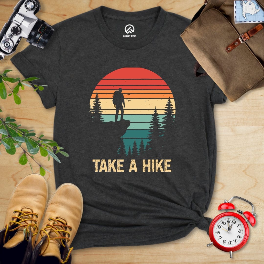 Hike Tee T-Shirt Dark Grey Heather / S Retro Take a Hike Shirt