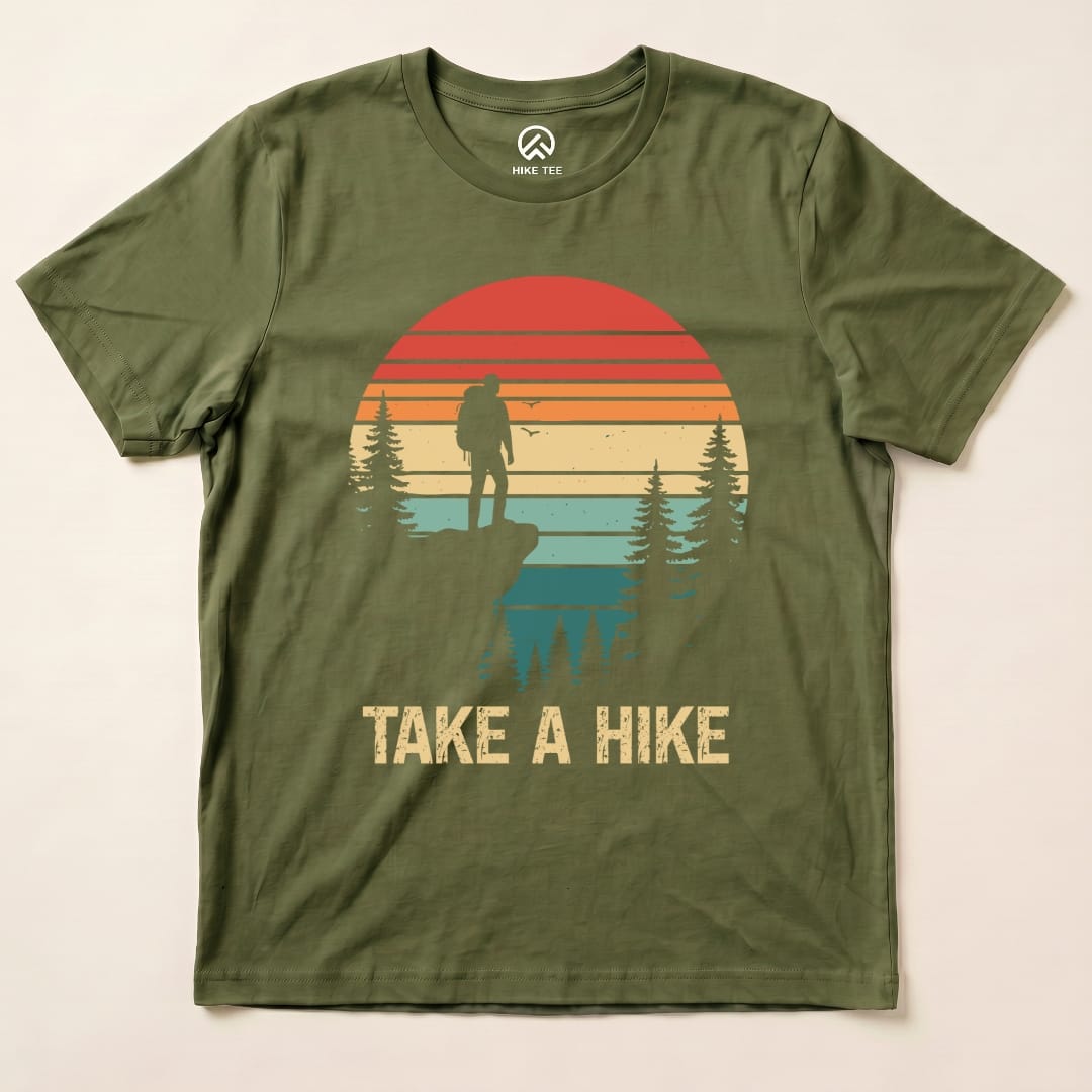 Hike Tee T-Shirt Military Green / S Retro Take a Hike Shirt
