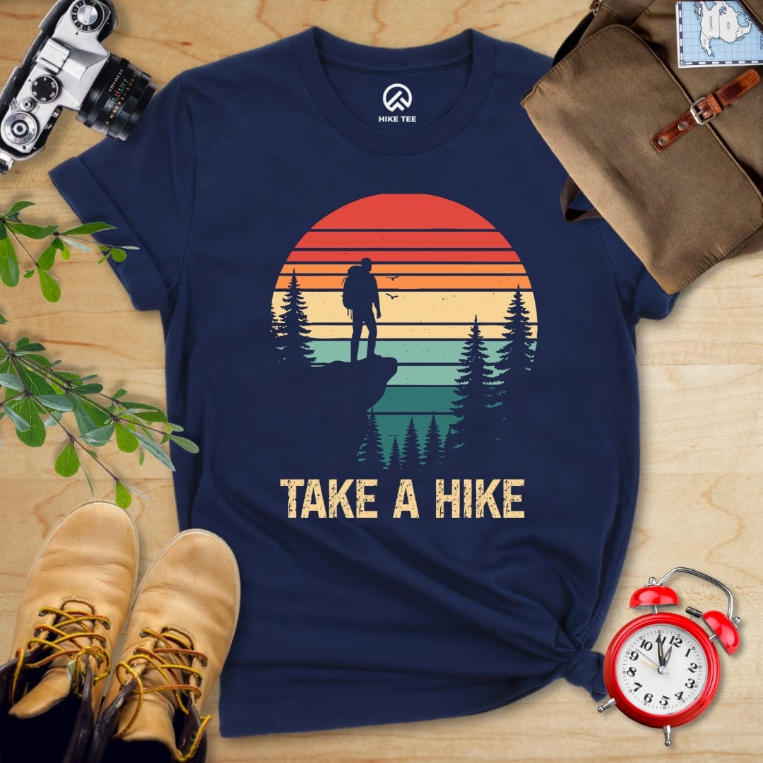 Hike Tee T-Shirt Navy / S Retro Take a Hike Shirt