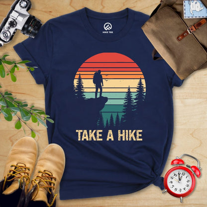Hike Tee T-Shirt Navy / S Retro Take a Hike Shirt