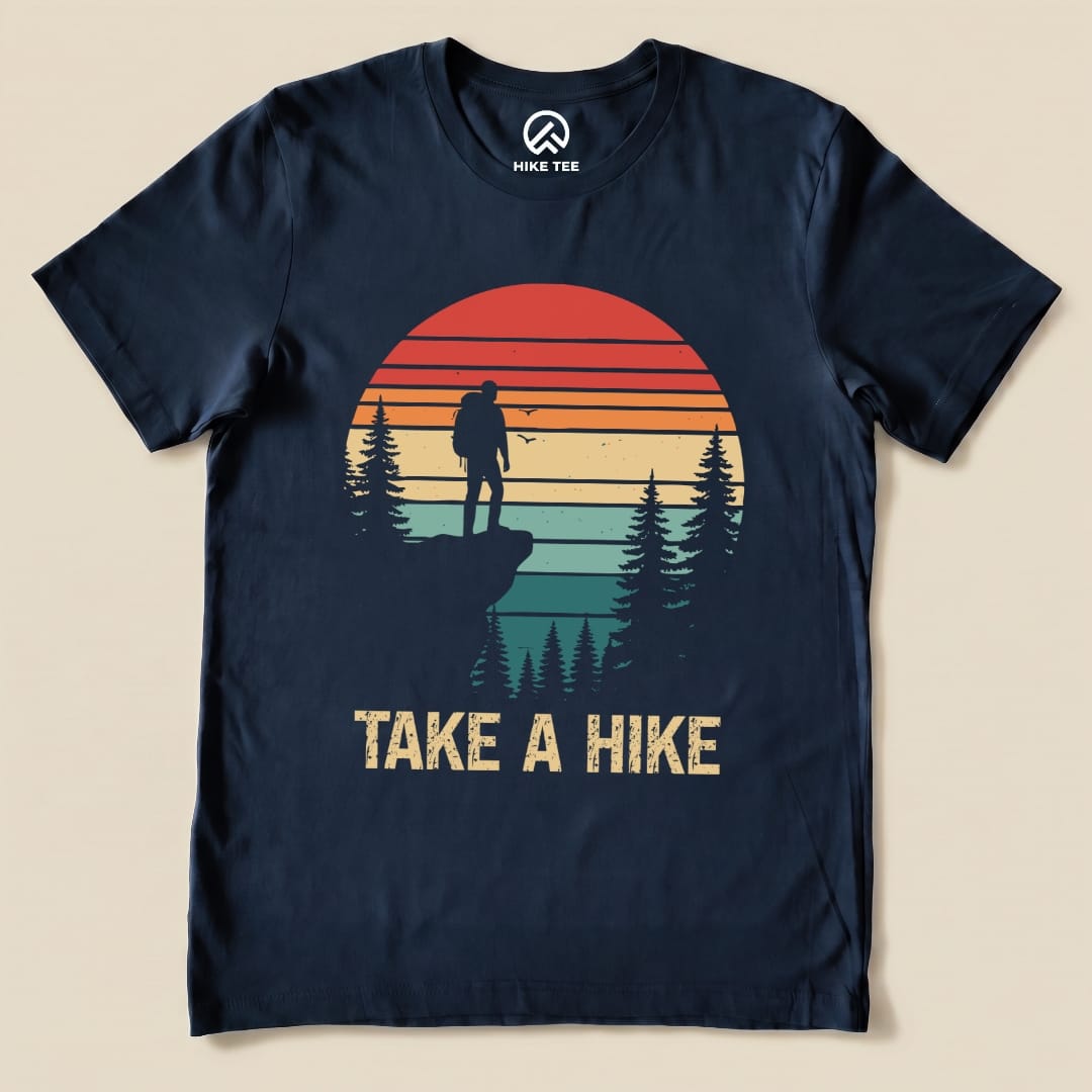Hike Tee T-Shirt Navy / S Retro Take a Hike Shirt