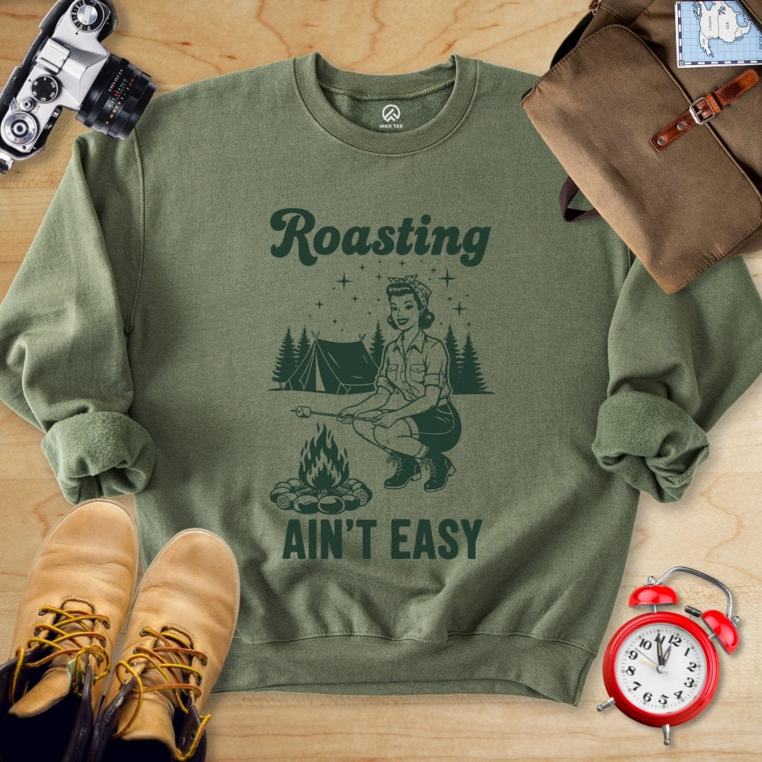 Hike Tee Sweatshirt Military Green / S Roasting Retro Sweatshirt