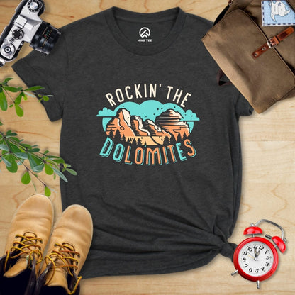 Hike Tee T-Shirt Dark Grey Heather / S Rockin' The Dolomites Shirt