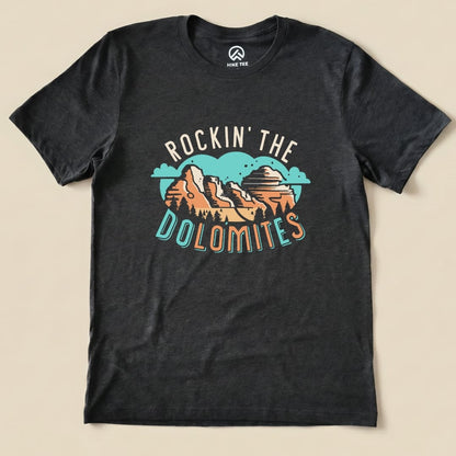 Rockin' The Dolomites Shirt Hike Tee T-Shirt Dark Grey Heather / S