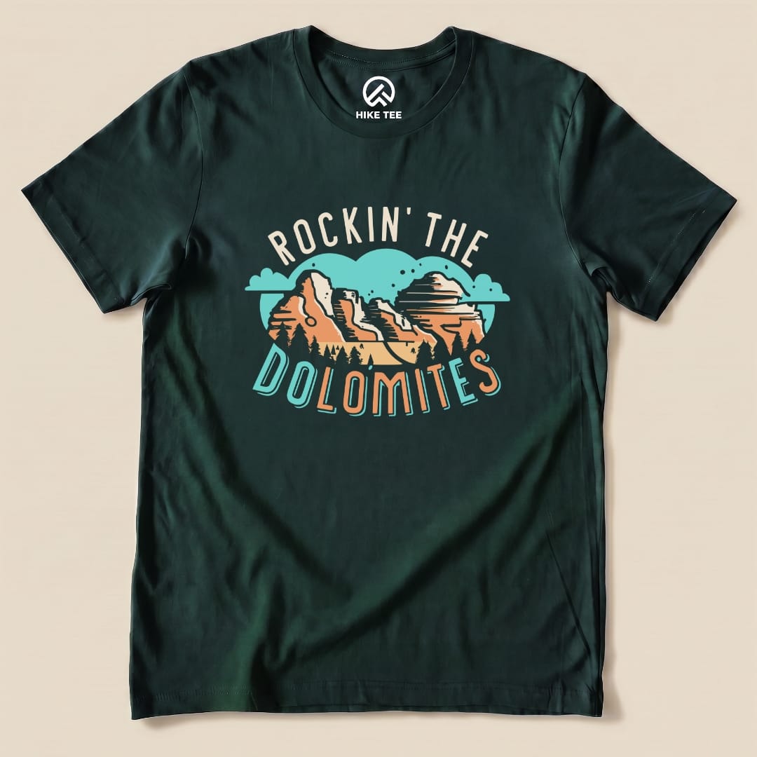 Rockin' The Dolomites Shirt Hike Tee T-Shirt Forest / S