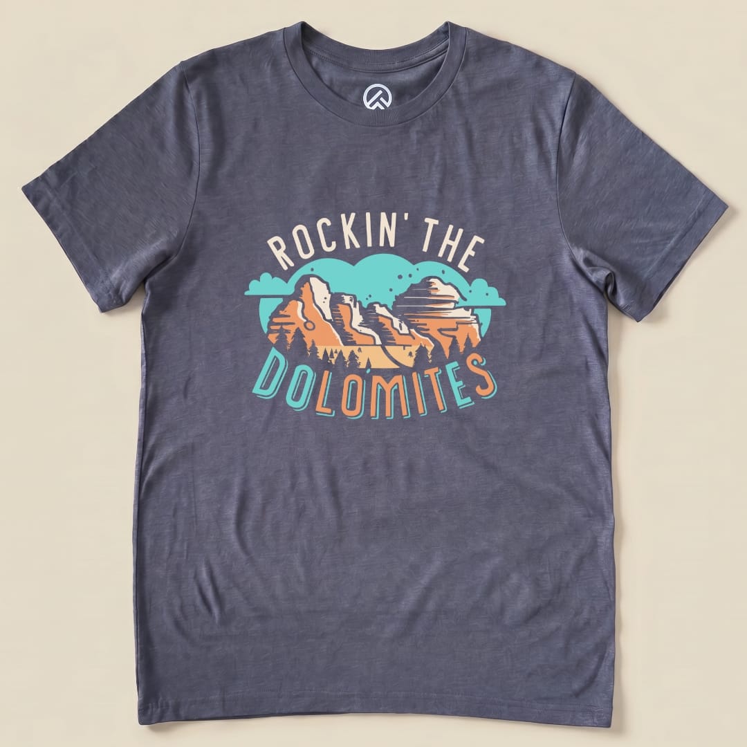 Rockin' The Dolomites Shirt Hike Tee T-Shirt Heather Navy / S