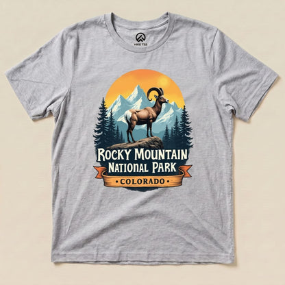 Hike Tee T-Shirt Athletic Heather / S Rocky Mountains Bighorn Sheep Shirt