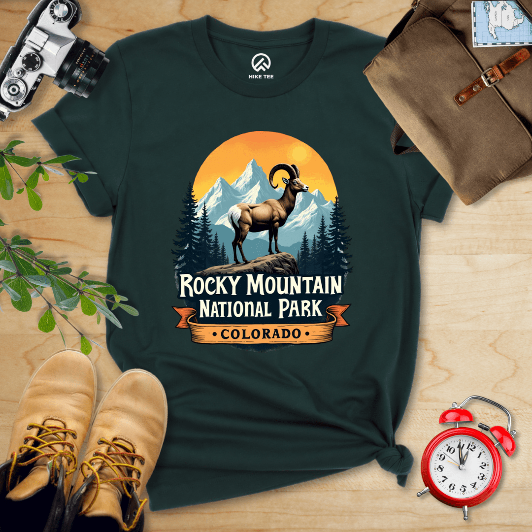 Hike Tee T-Shirt Forest / S Rocky Mountains Bighorn Sheep Shirt