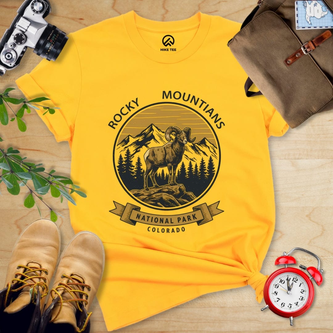Printify T-Shirt Gold / S Rocky Mountains Bighorn Sheep Shirt