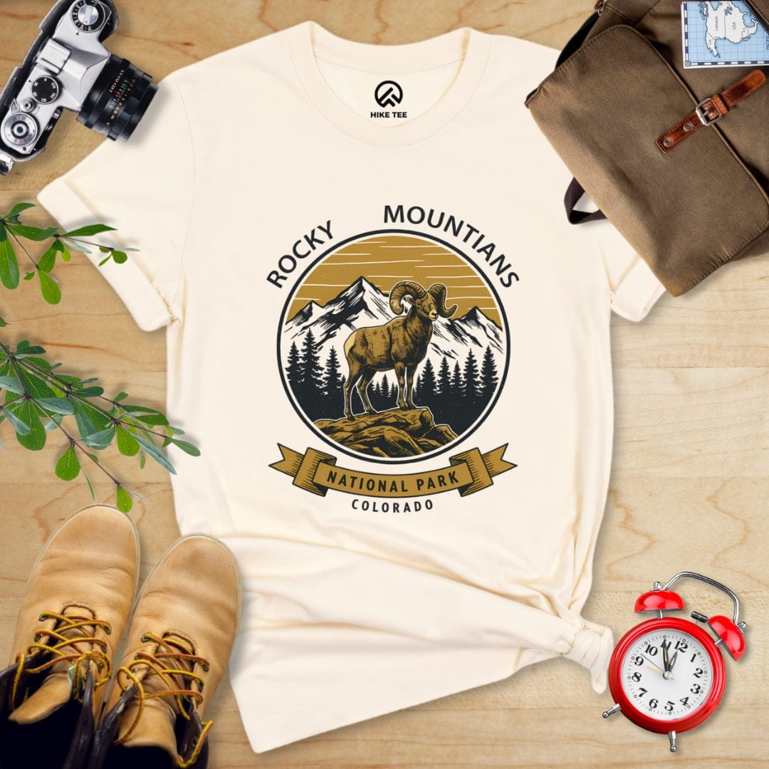 Printify T-Shirt Natural / S Rocky Mountains Bighorn Sheep Shirt