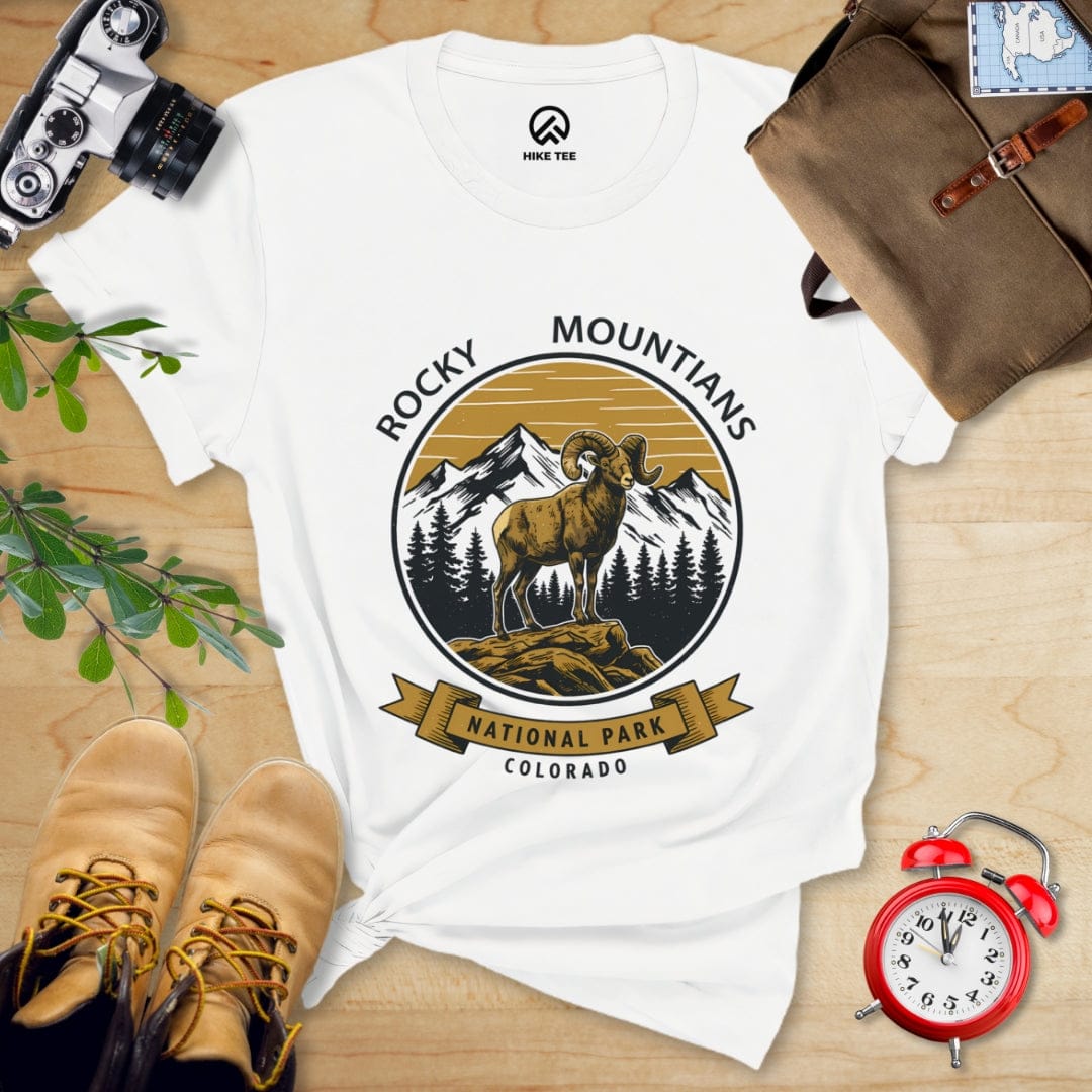 Printify T-Shirt White / S Rocky Mountains Bighorn Sheep Shirt