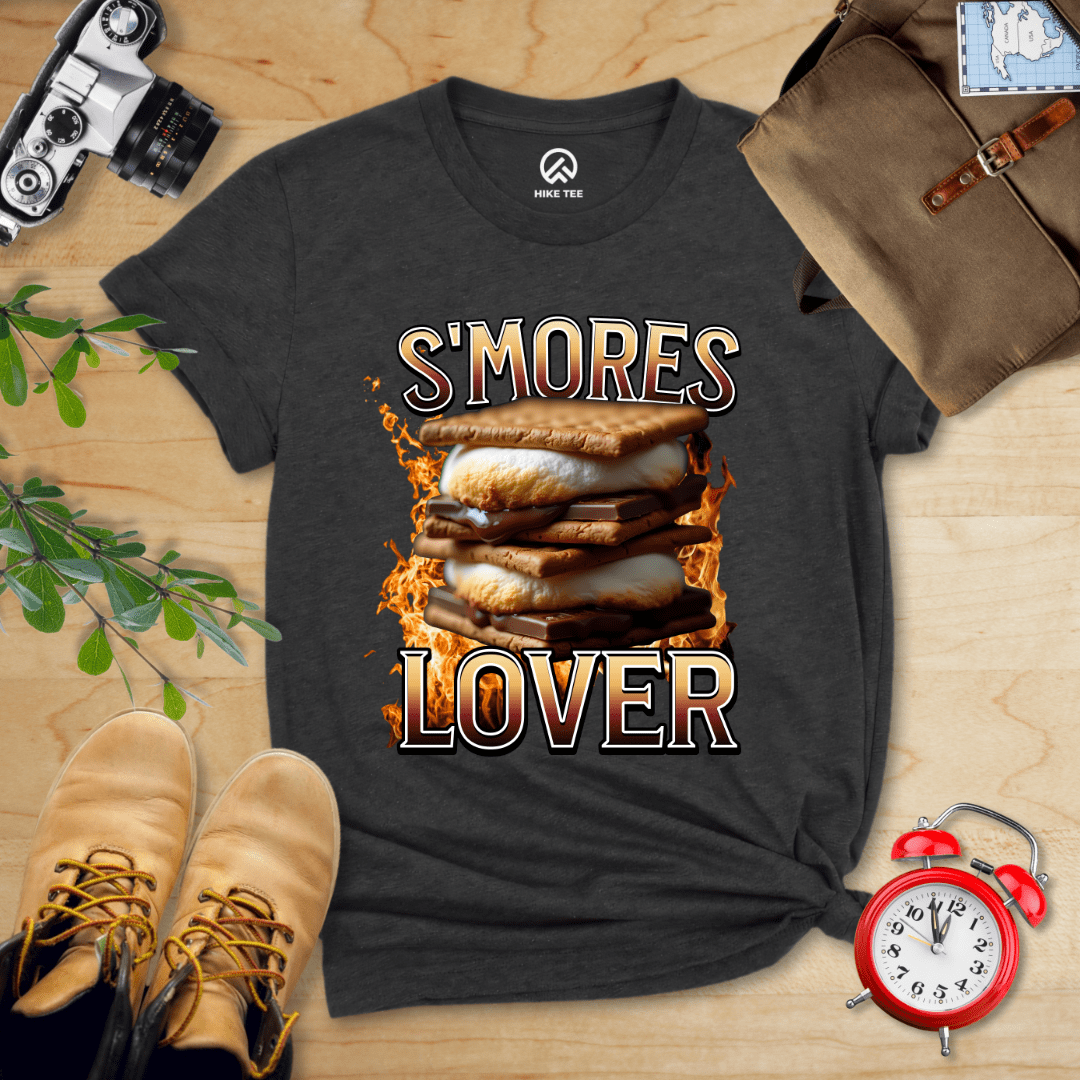 Hike Tee T-Shirt Dark Grey Heather / S S'mores Lover Camping Shirt