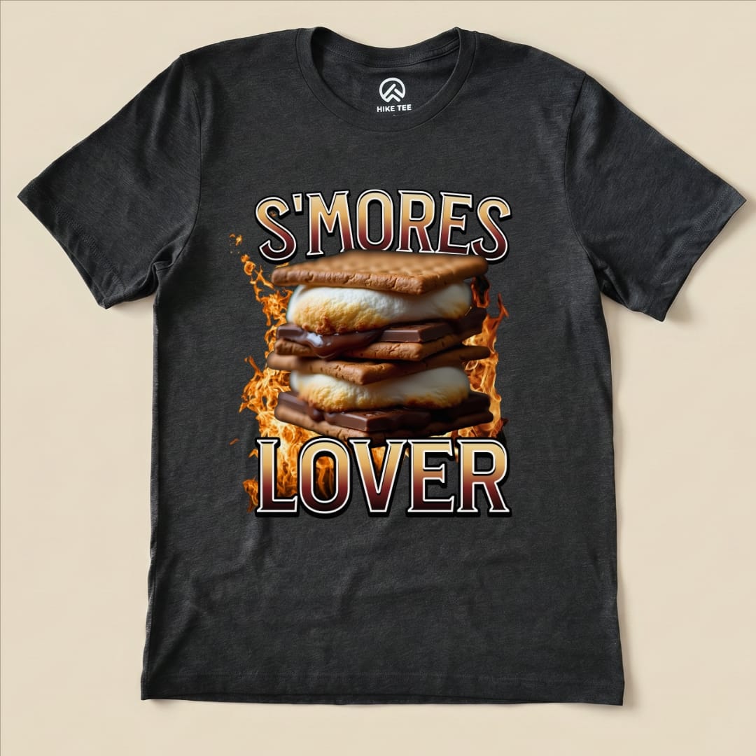 Hike Tee T-Shirt Dark Grey Heather / S S'mores Lover Camping Shirt