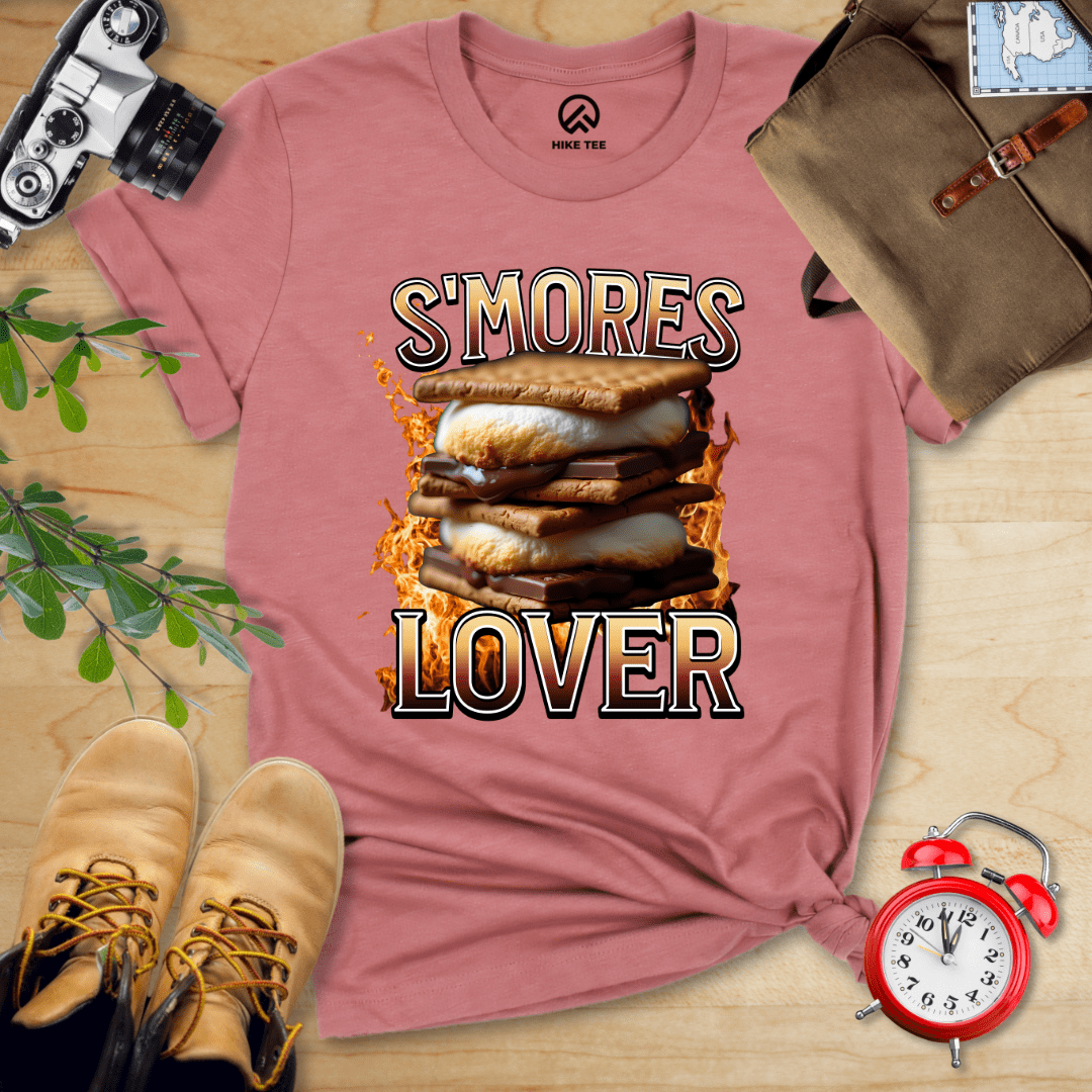 Hike Tee T-Shirt Heather Mauve / S S'mores Lover Camping Shirt